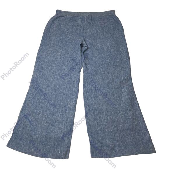 Chicos Pants Womens Blue SZ 2.5 100% Linen 2 Front Pockets, 2 Faux Back Pockets - Picture 2 of 10